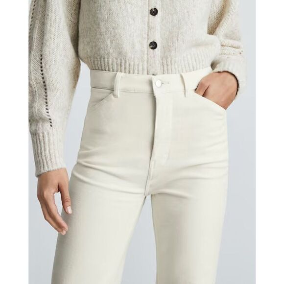 Everlane The Moleskin Way-High Pant in Canvas Beige Organic Cotton Size 16 NWT - Picture 5 of 16